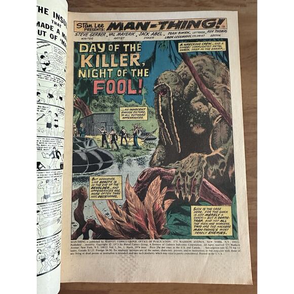Marvel Comics, The Man-Thing #3 / Swamp Creature 1973 Good+ Vintage - Picture 3 of 6